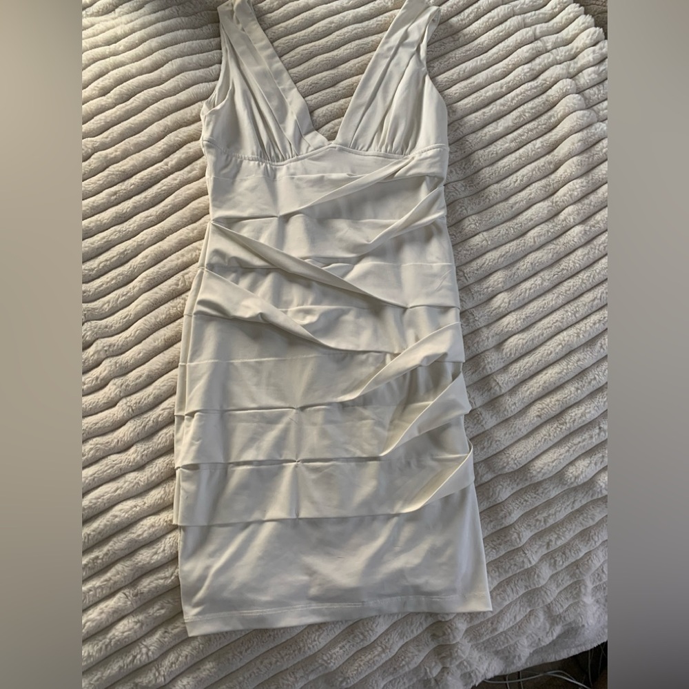 White pleated cocktail dress!